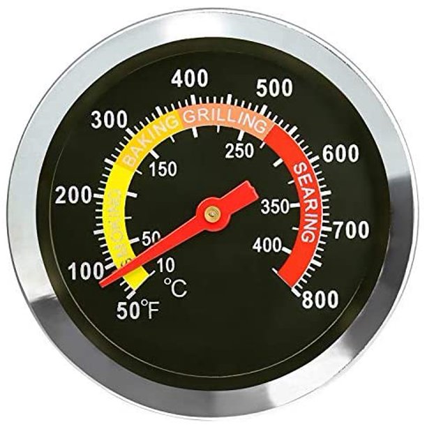 Termómetro de acero inoxidable para ahumador de parrilla de barbacoa al aire libre de 6cm, indicador de temperatura para ahumador de barbacoa, piezas de repuesto para parrilla para cocinar barbacoa JFHHH pequeña