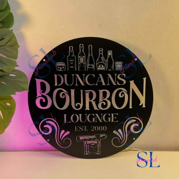 Shinelab Bourbon Cigar Metal Wall Art LED Light, Whiskey Bar Sign, Bar Pub Cocktail Decoration, Man Cave Sign, Bourbon Bar Metal Sign, Whiskey Lover Gift 3030