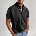 thumbnail image 3 of DayScoop Men Summer Solid Color Topss, Men's Casual Loose Fitting Stylish Breathable Button Pocket Short Sleeved Collared Shirt, 3 of 7
