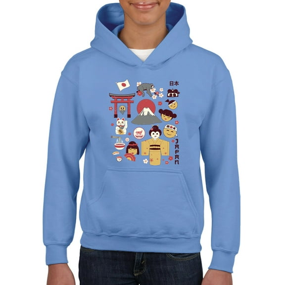 Vintage Aesthetic Japanese Emoji Graphic Youth's Hoodie