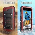 thumbnail image 5 of iPhone SE 2020, Heavy Duty Military Grade Armor Metal Case, Full Body Protective Shockproof Dustproof Strong Rugged Thick Case for iPhone SE2, Red, 5 of 5