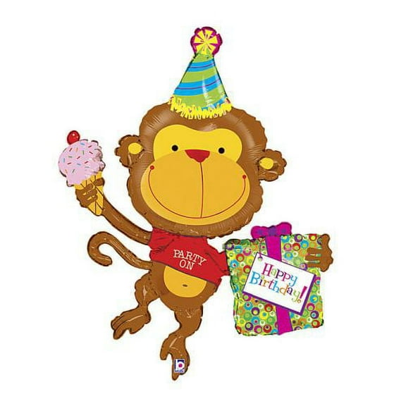 Burton & Burton 49" Packaged Happy Birthday Monkey Balloon