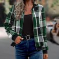 thumbnail image 6 of Yokua Women's Casual Zip Up Bomber Jacket Coat Lightweight Plaid-print Outwear Tops Windbreaker with Pocket, 6 of 10
