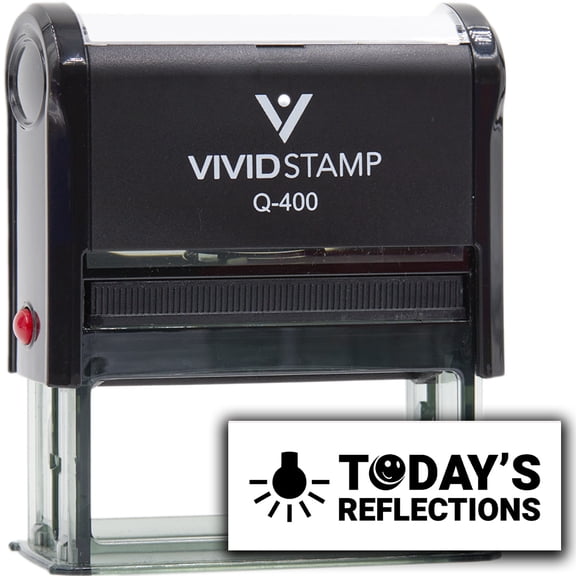 Vivid Stamp Today's Reflections Self-Inking Rubber Stamps Teachers And Schools | Motivational Stamps For Children | Re-inkable Ink Pad (Black Ink) - Q-400