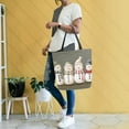 thumbnail image 4 of FORMRS Womens Canvas Tote Bag with Zipper Inner Pocket Shoulder Handbag, Cute Snowmen, 4 of 7