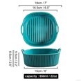 thumbnail image 3 of Qeeadeea Rectangular Lasagne Pan With Handle, Small Ceramic Bakeware Pan For 1 Person, Porcelain Baking Dish Oven Proof-Light blue-650ml, 18x16.5x5.5cm, 3 of 7
