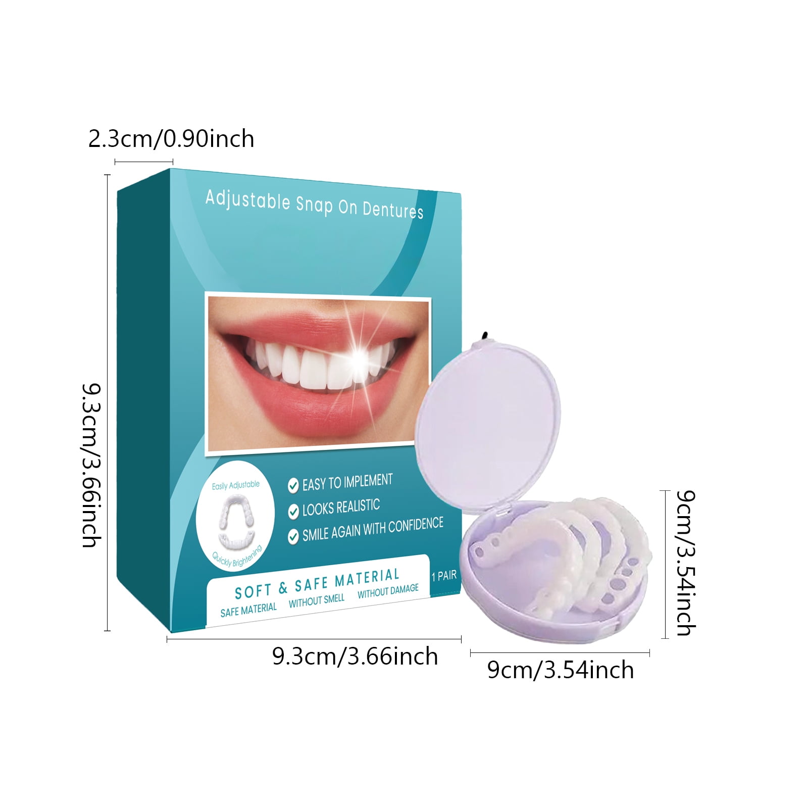 Alvantor Adjustable Buckle Teeth Kit, Temporary Fillings & Interdental Fillings, 1 Pair