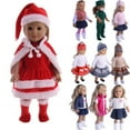 thumbnail image 6 of Bagilaanoe Doll Clothes Outfits Knitted Christmas Elements Print Dress for 18'' American Girl Our Generation My Life Doll, 6 of 6