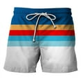 thumbnail image 3 of Casual Stripe Graphic Beach Shorts Men Hawaiian Vacation Short Pants 3D Printed Board Trunk Swimsuit Woman homme Ice Shorts, 3 of 6