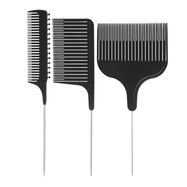 Peine de peluquería Peines para peinar el cabello, juego de peine de cola, peine para teñir, herramienta de salón, seccionamiento, resaltado, peine de corte de tejido para peluquería