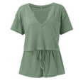 thumbnail image 5 of MuXiKeJi Clothes Two Piece Outfits for Women Lounge Sets Button Down Top and Shorts Set Sweatsuits with Pockets, 5 of 8