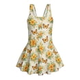 thumbnail image 6 of DISNIMO Girls One Piece Swimsuit with Skirt Butterfly Flower Printed Sleeveless Hawaiian Summer Swim Dress Quick Dry Swimwear for Kids Size 7-8, 6 of 8