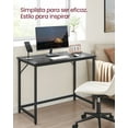 thumbnail image 3 of VASAGLE 39.4'' Computer Desk, Home Office Small Study Workstation, Black with Wood Grain, 3 of 6
