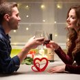 thumbnail image 4 of PTOOTP Red Ceramic Heart Wedding Figurine Decorative Ornament for Home, Easy to Clean Romantic Table Decor, 4 of 6