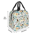 thumbnail image 2 of Yiaed Cartoon Dinosaur Print Insulated Lunch Bag Reusable Cute Tote Lunch Box, Leakproof Cooler Lunch Bags for Work Office Travel School Picnic, 2 of 5
