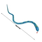 Plush Snake Toy, 47 Inch Blue Stuffed Snake - Without Tag, Soft Plush Material, Realistic Blue & Yellow Scaled Pattern, Coiled Design - For Kids, Adults, Bedroom Decor, Playtime, Collectible Display,
