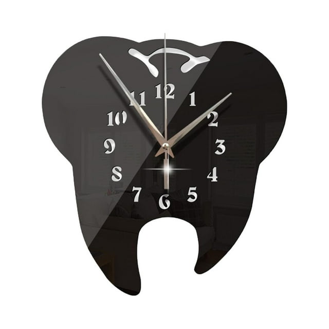 Rongfmy Modern Acrylic Wall Clocks Clock Non Ticking Battery Operated Decorative Large Black