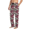 thumbnail image 5 of joogoo Men's Pajama Pants Rose Skull Flowers Soft Long Sleep Lounge Pjs Bottoms XL, 5 of 7
