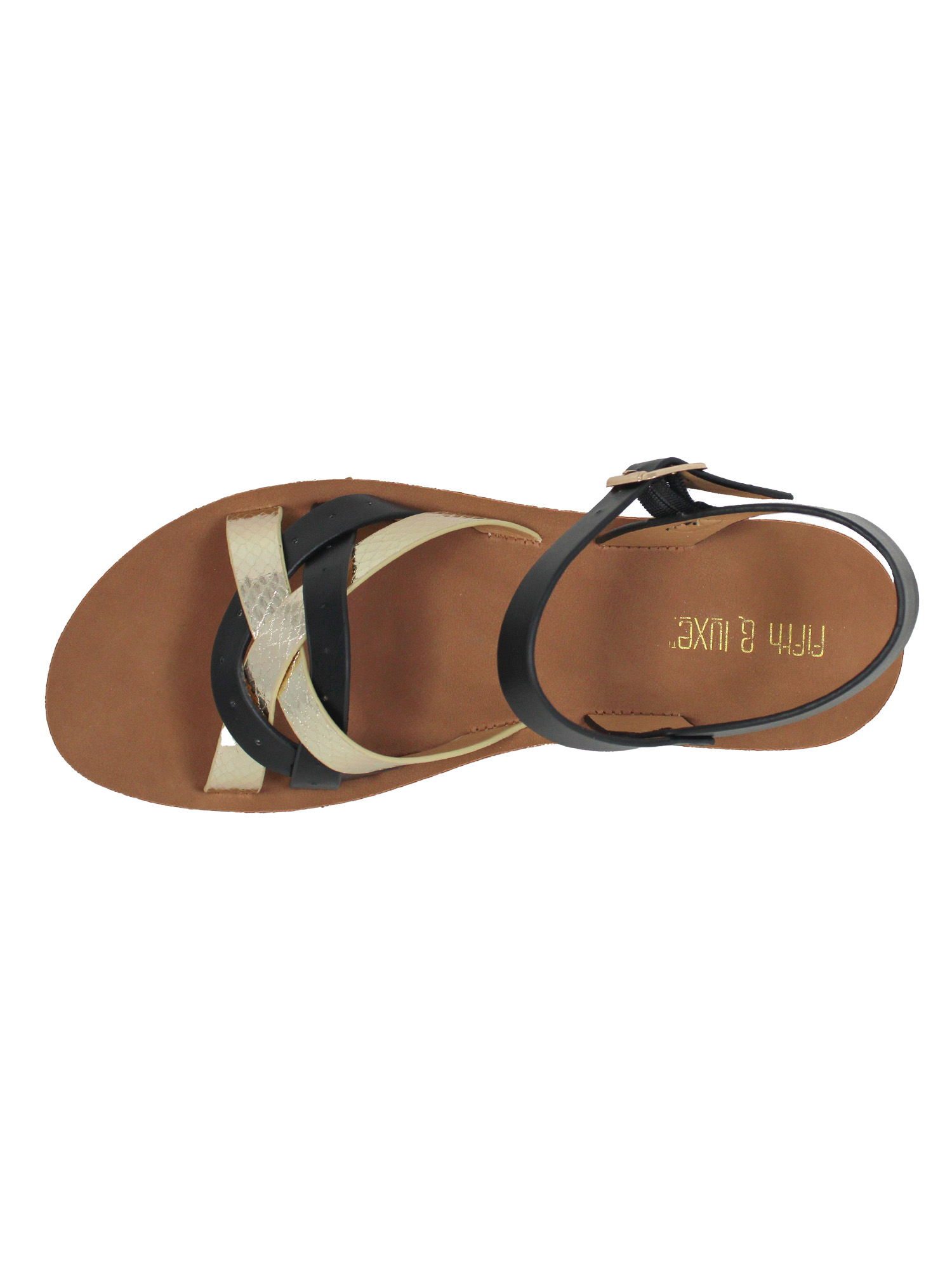 Fifth & Luxe Women’s Metallic Strappy Comfort Sandals, Sizes 6-11