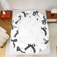 thumbnail image 5 of jejeloiu Cute Bowknot Full Size Sheets,Ribbon Bow Stars Bed Sheets,Black White Sheet Sets For Girls,Super Cozy Bedroom Decor,4 Pieces, 5 of 7