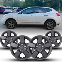 Hubcaps with Decoration nuts 16 inch for Nissan Rogue/Rogue Select 2008-2015 Wheel Rim Covers(Set of 4,Black Matte)