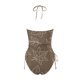 thumbnail image 4 of WILLBEST Trajes de Baño Mujer Con Falda de Moda de Verano de Las Mujeres de La Hoja de Arce Línea de Impresión Sexy Con Cordones Traje de Baño Dividido, 4 of 4