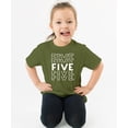 thumbnail image 2 of Bold 5th Birthday Explosion T-Shirts and Raglans for Girls and Boys Fifth Birthday Outfit White on Military Green Shirt Youth Small, 2 of 5