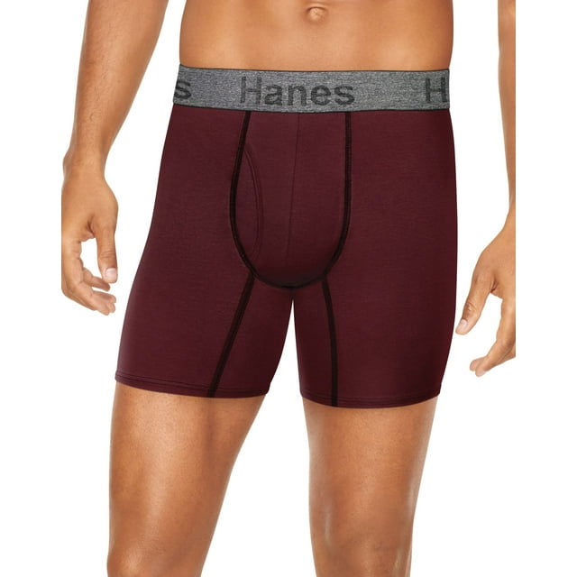 Hanes Boxeurs pour Hommes Confort Flex Fit Ultra Doux en Coton Extensible Lot de 3, L