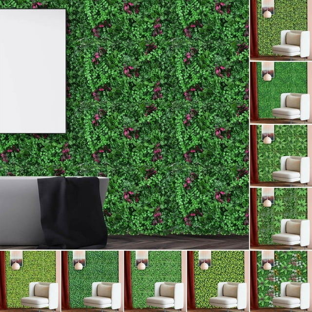 LADIGASU Pared Verde de La Planta de La Simulación de La Pared de La Planta de La Decoración de La Sala de Estar Del Fondo Interior de La Pared de La Flor de La Pared Verde Que Cuelga El Césped Plást