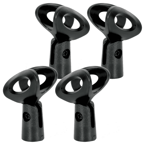 Kingdom PendoMax Mic Clip for Handheld Wired Microphones - Black , Pack of 4