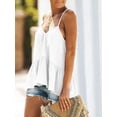 thumbnail image 2 of Blusas holgadas con tirantes finos y cuello en V estilo halter y peplum para mujer, 2 of 5