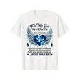 thumbnail image 2 of [Memorial Day, Comforting Tee] Men's Breathable Cotton "for My Son in Heaven" T-Shirt - Angel Wings & Heart Design, Casual Crew Neck, Short Sleeve - Ideal for Memorial Day & Everyday Remembrance, 2 of 8