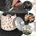 thumbnail image 4 of Yayeee Ashtray with Lid for Cigarette Smokeless Stainless Steel Home Ash Holder, Small Floral Blooms, 4 of 7