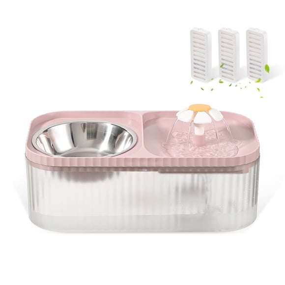 Fuente de agua y cuenco de comida para gatos JEERAMIA 3 L/3,4 cuartos de galón