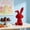Red, variant on Getwin Desktop Dress Up,A Plush Sitting Rabbit Figurine,Flocked Sitting Ornament Creative Soft Decoration for Living Room Entryway Tv Stand for Home Decor