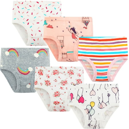 

Girls Underwear Cotton Briefs 6 Packs Girls Training Pants 2T 3T 4T 5T 6T 7T