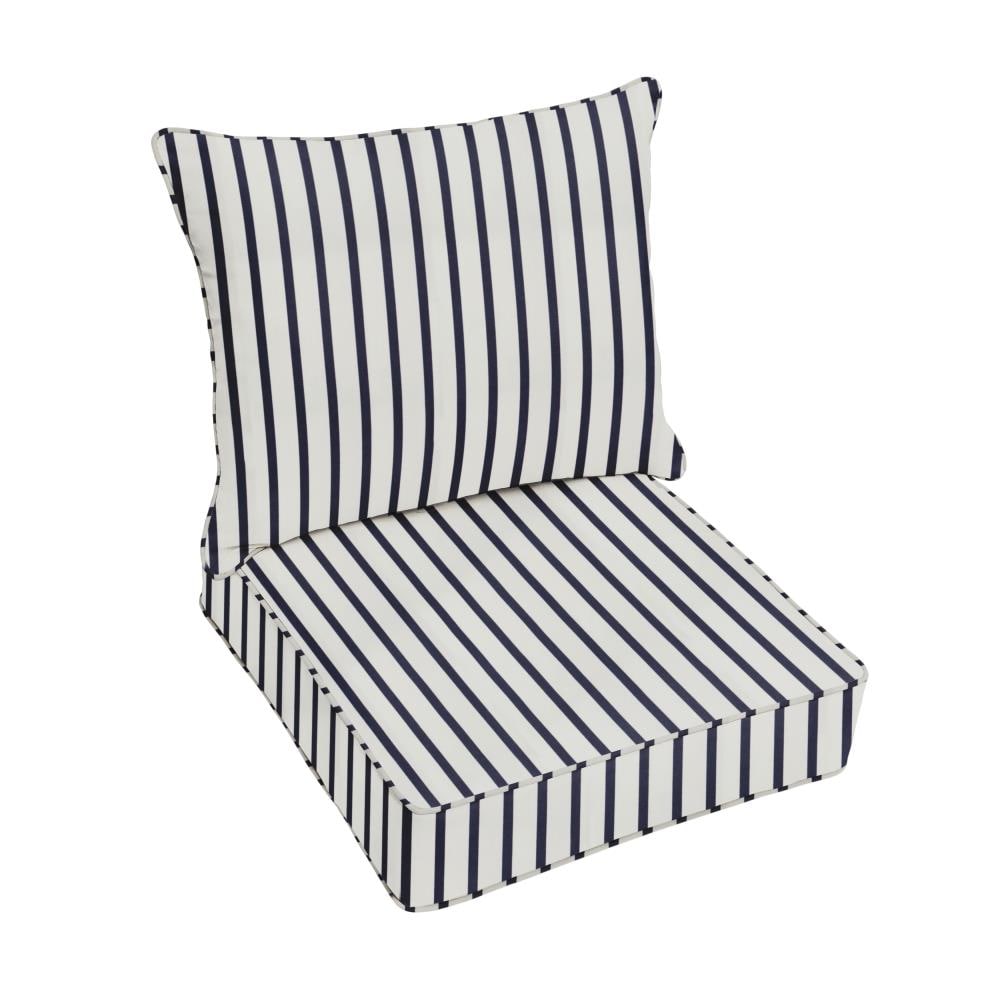 Sunbrella 2Piece Lido Indigo Deep Seat Patio Chair Cushion in the