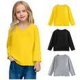thumbnail image 7 of 3 Pack Toddler Soft Thick Crewneck Tee Tops Girls Comfort Basic Long Sleeve T-Shirt, 7 of 7