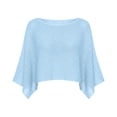 thumbnail image 4 of Loyisod Womens Summer Mesh Sheer Poncho Crop Tops Batwing Sleeve Oversized Beach Cover Up Sexy Lightweight Crochet Shrug Shawl, 4 of 4