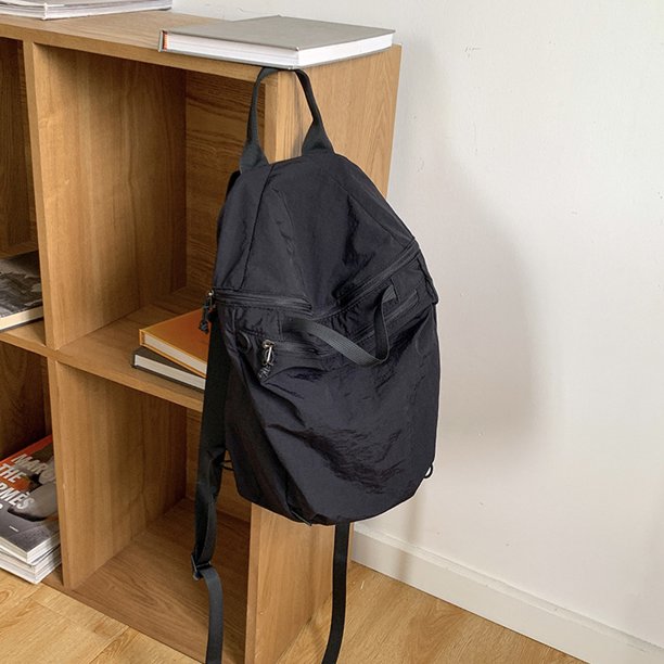 Mochila para mujer Mochila universitaria ligera Cremallera Color sólido para deportes al aire libre