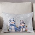 thumbnail image 3 of Christmas Snowman Throw Pillow Cover,Tree Branch Snowflake Winter Gray Rectangle Decorative Pillow Case Protector Soft Cushion Cover Lumbar Pillowcase for Couch Sofa Bedroom Car Chair Decor 20x26 In, 3 of 8