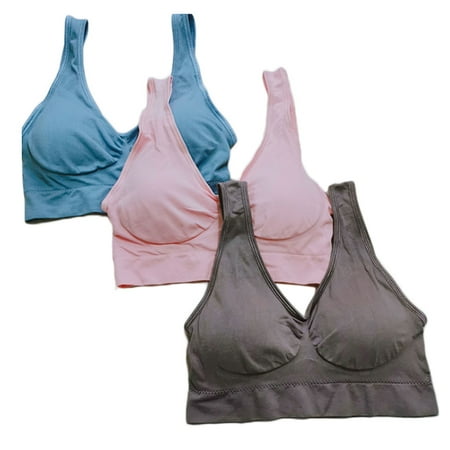 

3pcs Women Seamless Wireless Bra Padded Sport Casual Daily Women Girl Bras C L