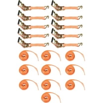 waltyotur 10Pcs 15Ft x1.5In Heavy Duty Ratchet Strap for Truck Trailers with J-Hook Strap