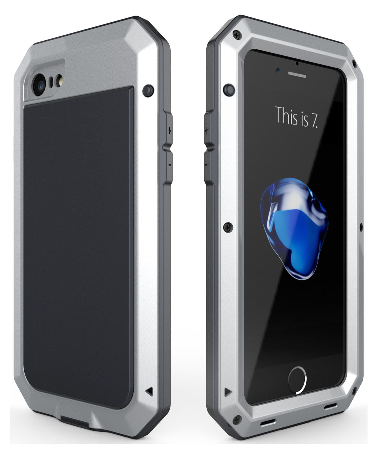 iPhone 7 Plus/ 8 Plus Case Waterproof Shockproof Heavy Duty Aluminum  Gorilla Glass Metal Full Body Hard Case Cover for Apple iPhone 8 Plus / 7  Plus - 