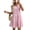 Blush Pink, variant on Women's Plaid Round Neck Sleeveless Mini Dress featuring a classic check pattern and 100% Polyester fabric for daily