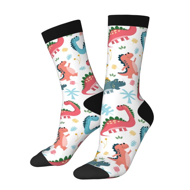 Balery Dinosaur Calcetas Largas con Estampado para Hombre y Mujer – Suaves y Transpirables, Talla Única (US 5-11)