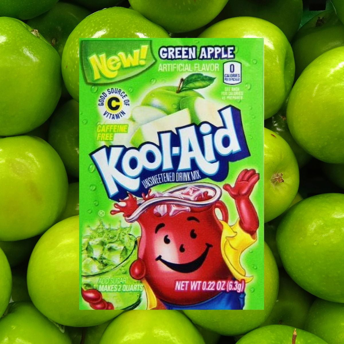あっぷるぐりーん Kool-Aid Green Apple Unsweetened Drink Mix, 12 Packets, Each Makes