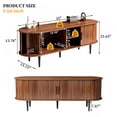 thumbnail image 3 of Atumcto 55" Walnut Mid-Century Modern TV Stand, Fluted Media Console with Sliding Doors, Storage Cabinet Entertainment Center for Living Room/Bedroom/Office, 3 of 16