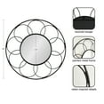 thumbnail image 2 of Kate and Laurel Cori Transitional Round Mirror, 34 Inch Diameter, Black, Modern Decorative Metal Mirror with Rattan-Inspired Accenting for Dramatic Home Wall Decor, 2 of 7
