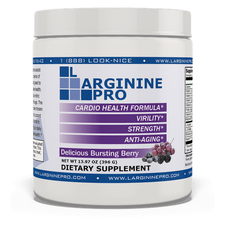 L-arginine Pro, #1 NOW L-arginine Supplement - 5,500mg of L-arginine PLUS 1,100mg L-Citrulline + Vitamins & Minerals for Cardio Health, Blood Pressure, Cholesterol, Energy (Berry, 1 (L Arginine Plus Best Price)